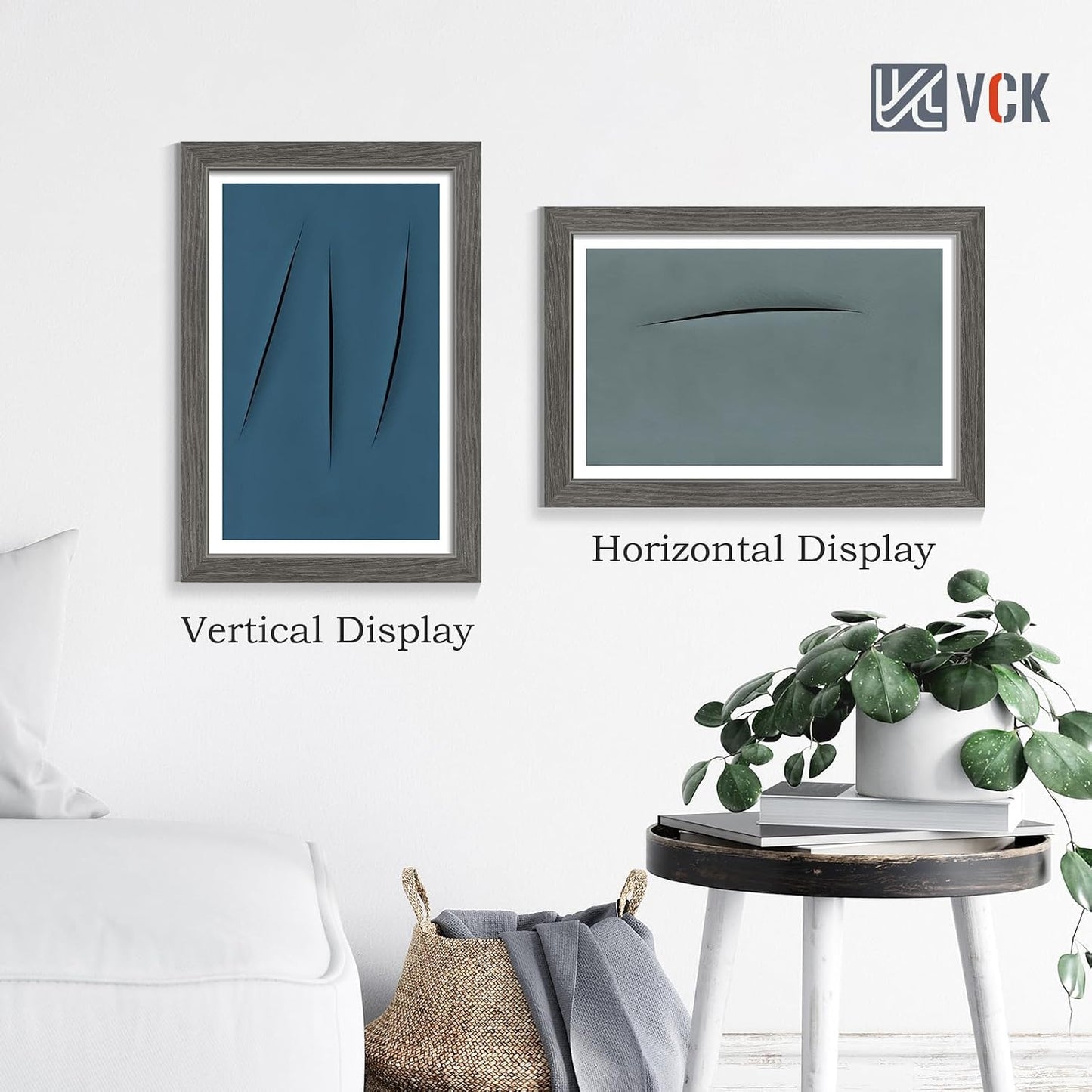 VCK 11x17 Picture Frame Grey 4 Pack, Wide Thick Wood Border, for Poster | Exclusive Woodgrain, Wall Hanging, HD