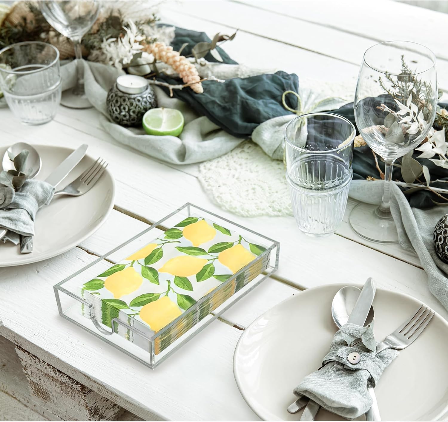 Acrylic Napkin Holder / Transparent / 9 x 5 x 1.8