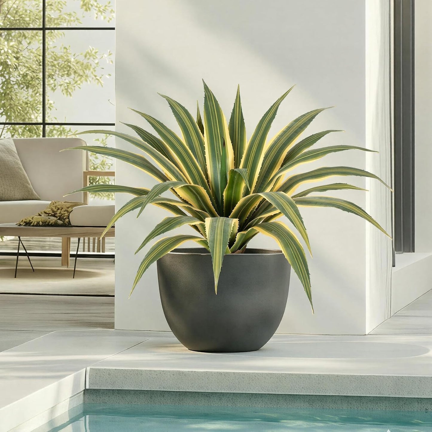 Artificial Agave Plants Outdoor / Set of 24