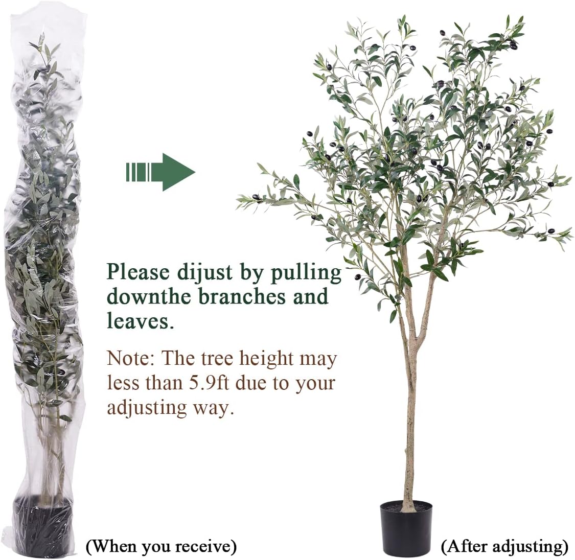 Faux Silk Plant Fake Trees / 6ft / 6 Inch