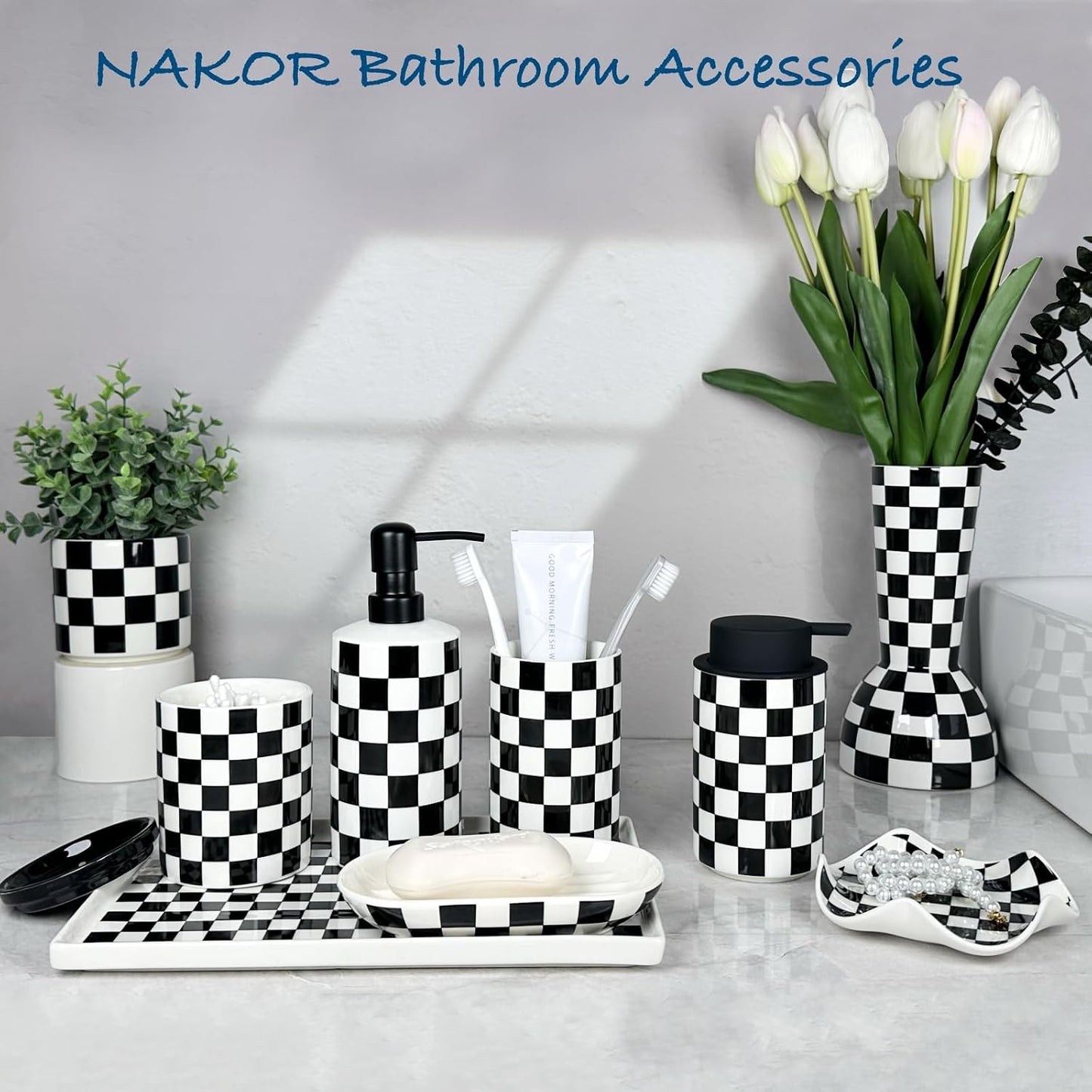Ceramic Bathroom Tray for Countertop / 11 x 7