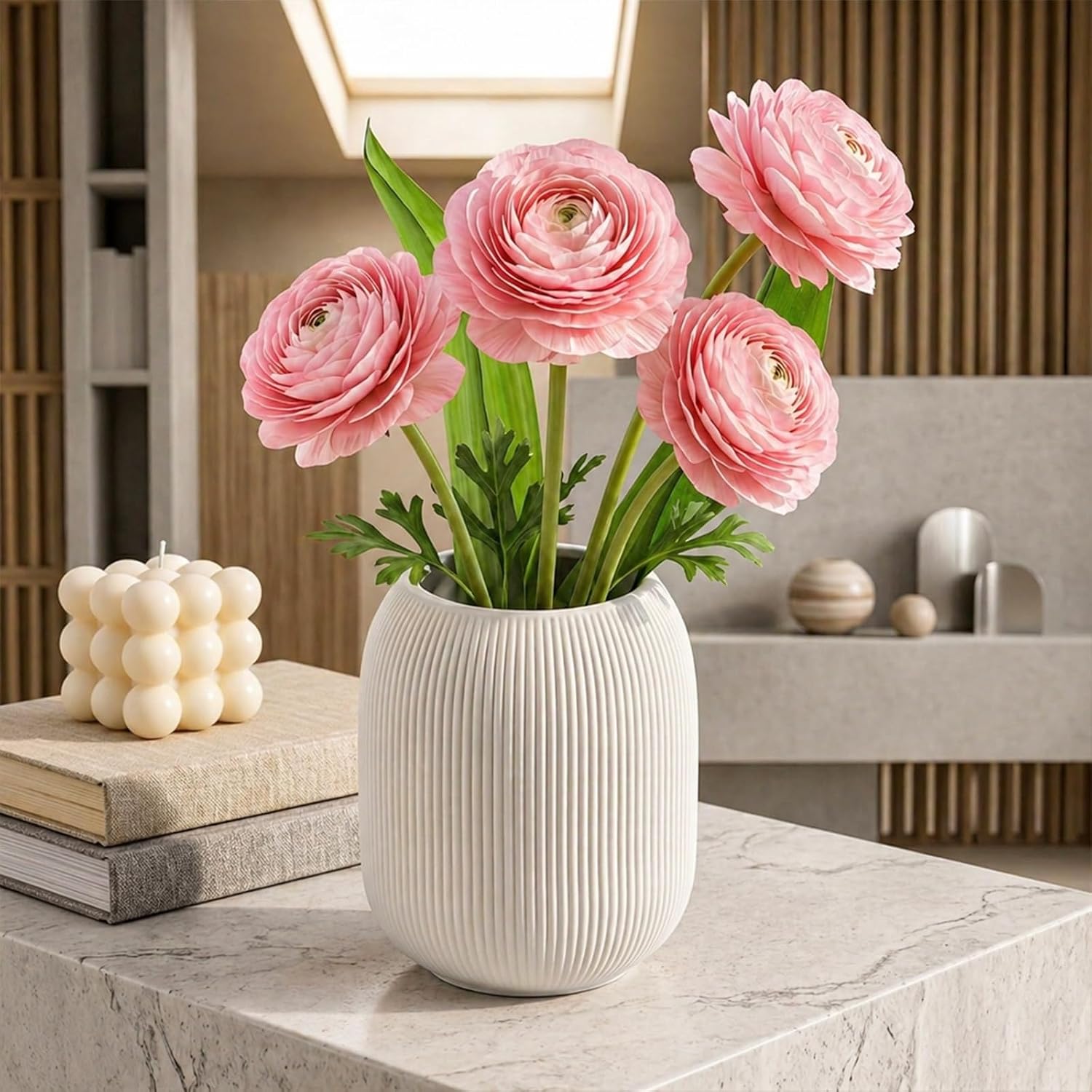 Ceramic Vase Set for Decor / White
