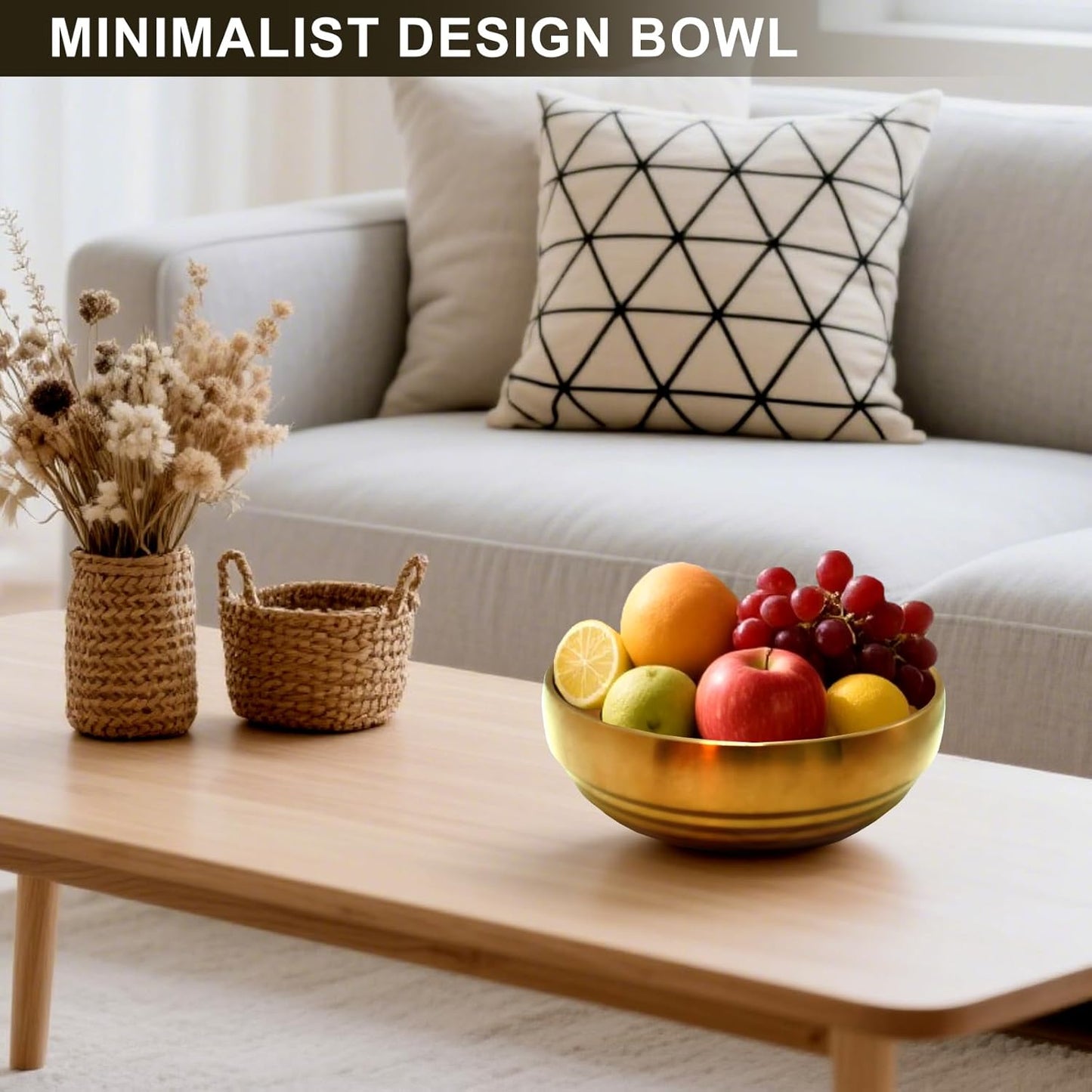 Modern Fruit Bowl / Gold / 7.4 Inch