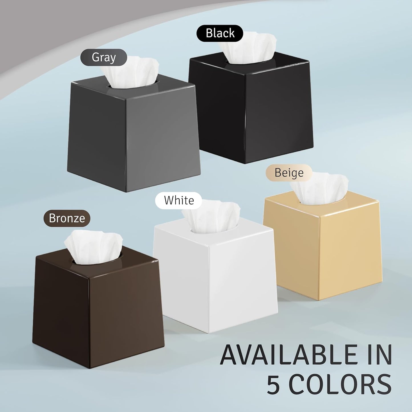 White Tissue Box Cover / 02 White / Set of 2