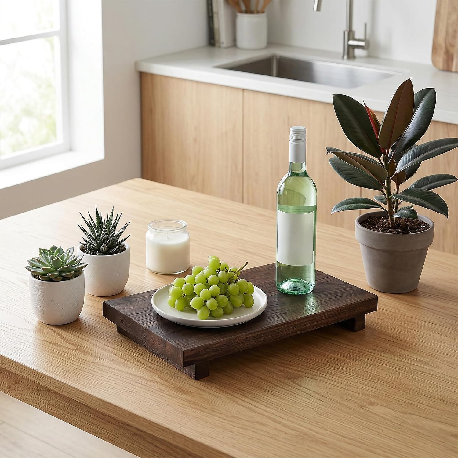 Wood Pedestal Stand / Wood Riser Tray Soap