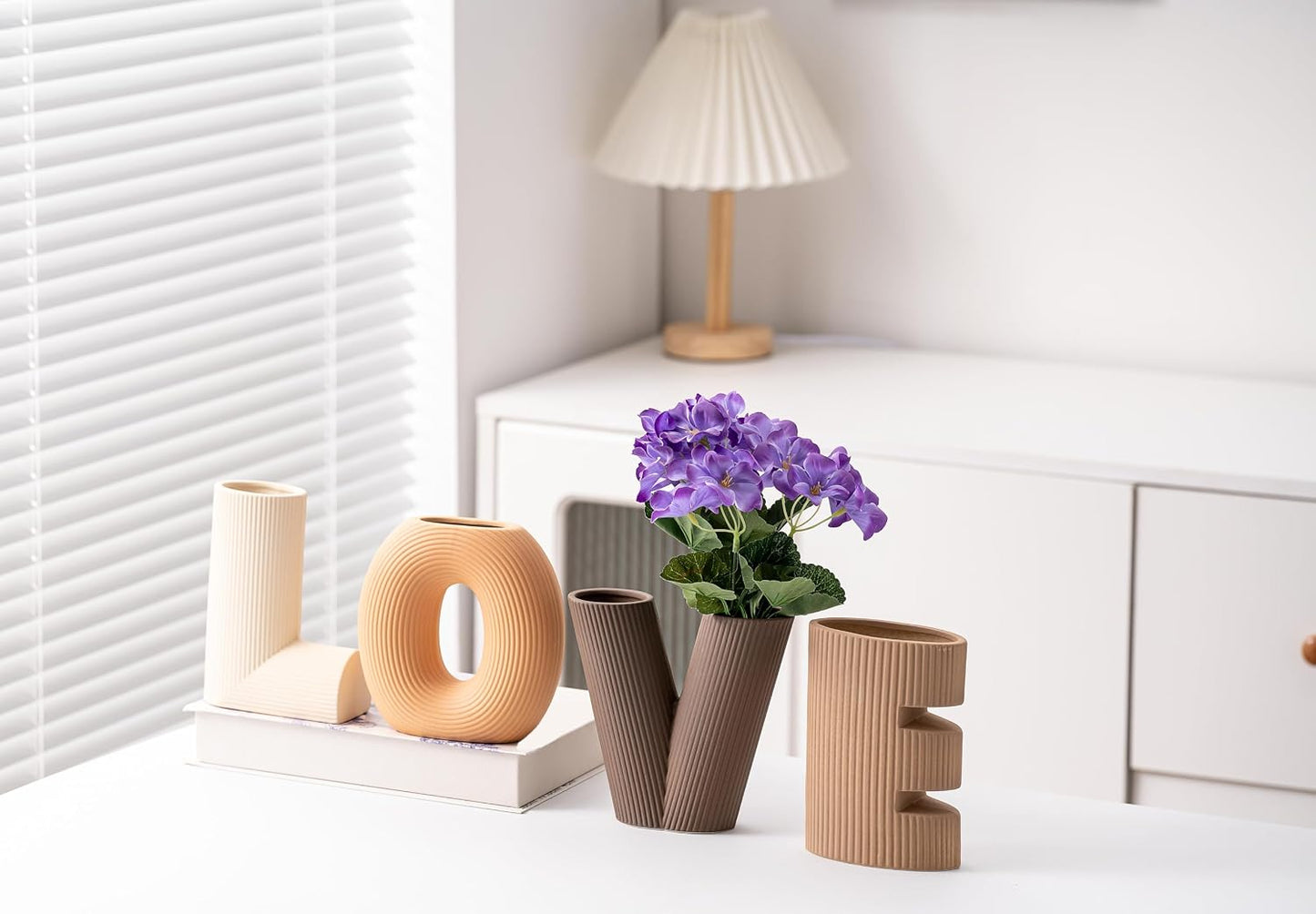 Modern Nordic Boho Style Flower Vases Home Decor / Khaki/dark Brown/orange/beige / Set of 4