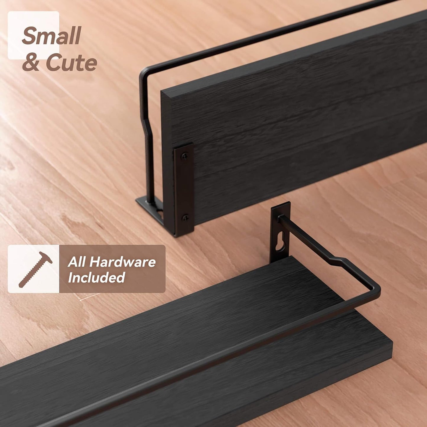 RICHER HOUSE Floating Shelves Bathroom, Small Wall Shelf Over Toilet 4 Set | Wall Mounted Shelves Decor for Bathroom