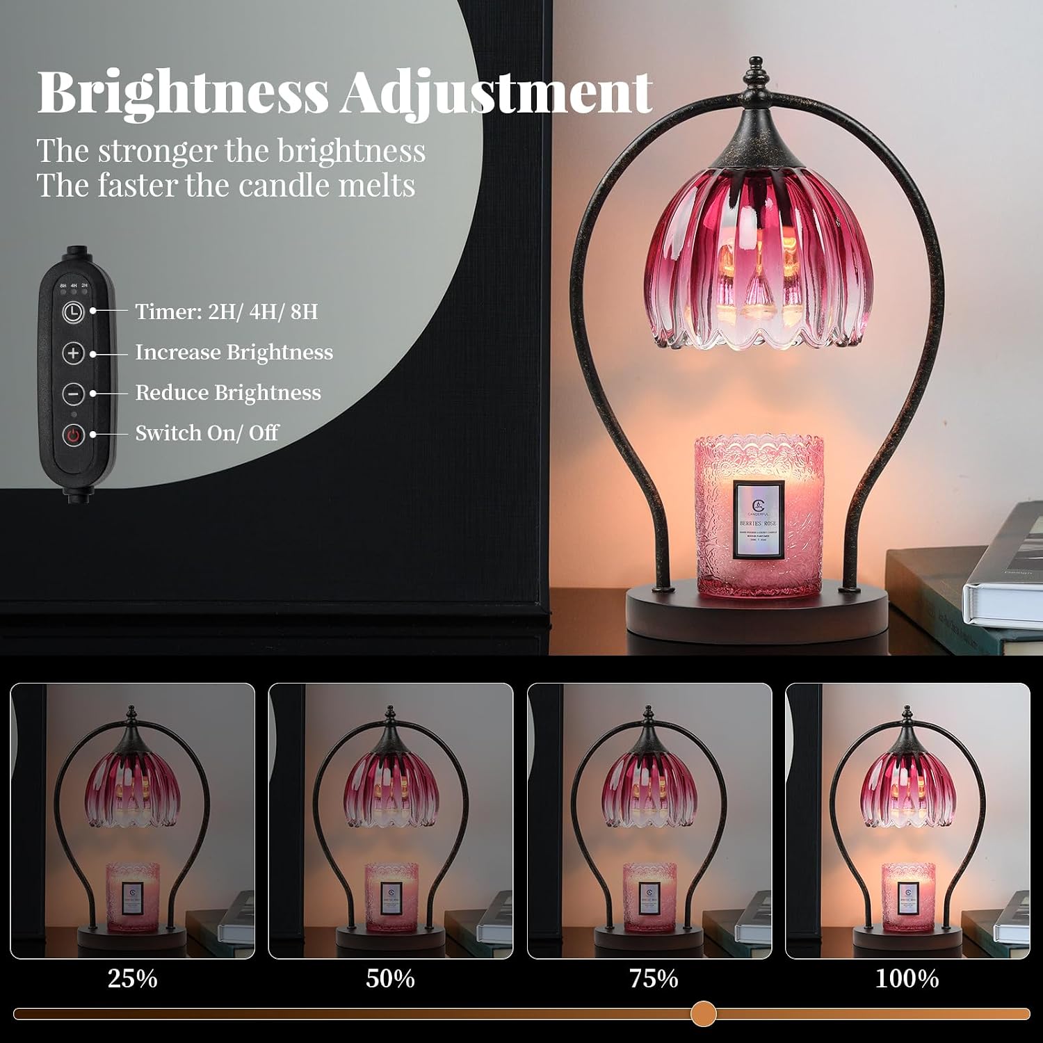 GOODBUY Candle Warmer Lamp, Dimmable Candle Warmer with Timer, Vintage Candle Wax Warmer for Jar Candles House Warming