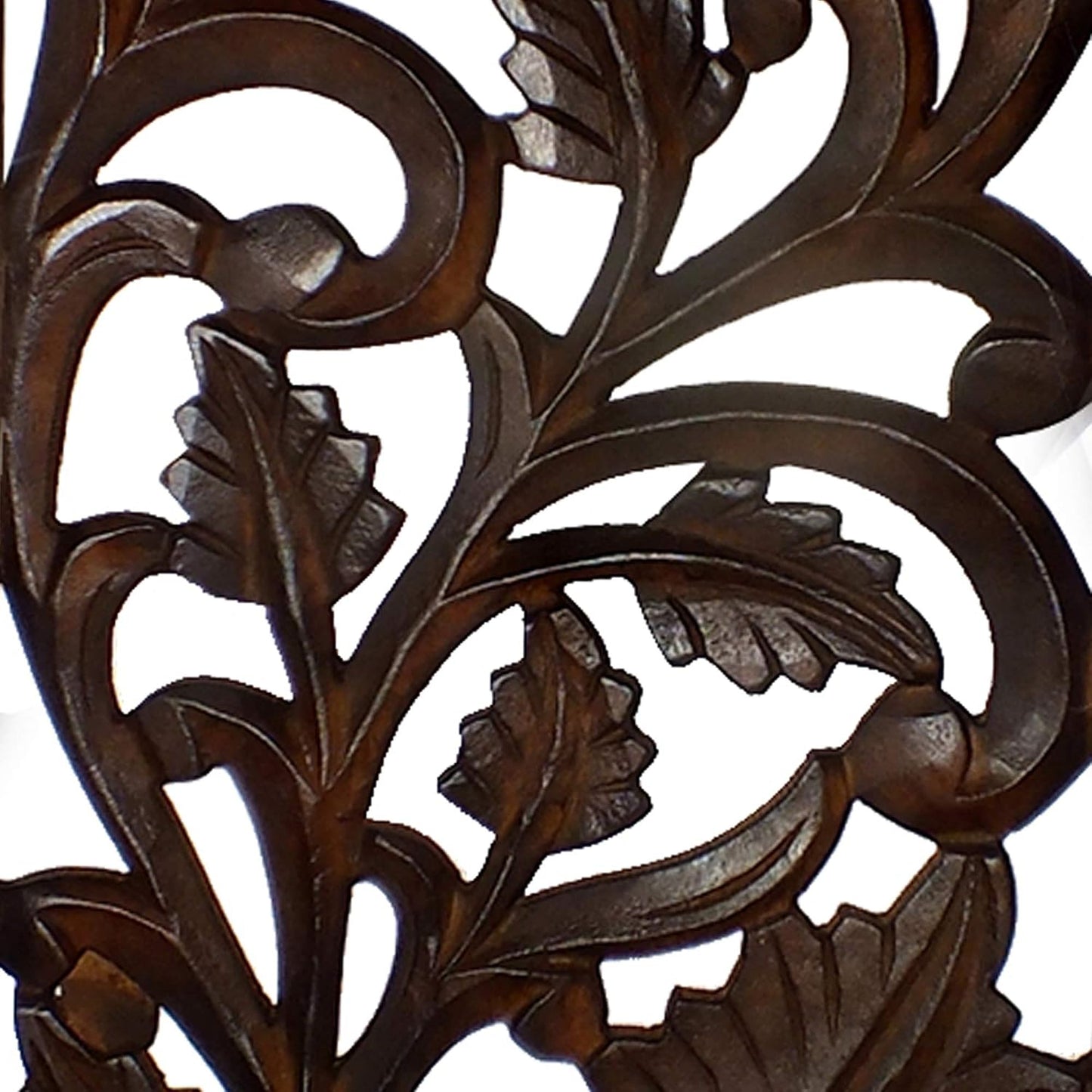 Benjara Hand Crafted Mango Wood Wall Panel / 12"L x 1"W / Brown