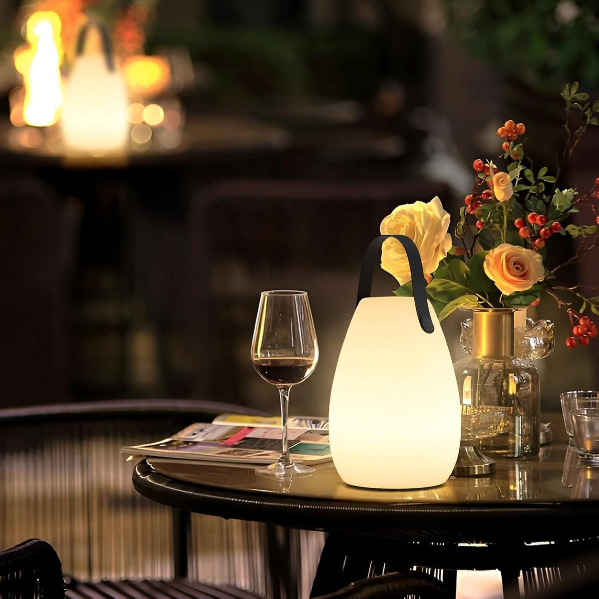 uuffoo 2 Pack Rechargeable Portable Table Lamp with Remote | Cordless RGB Lantern, Decorative LED Night Light, IP44