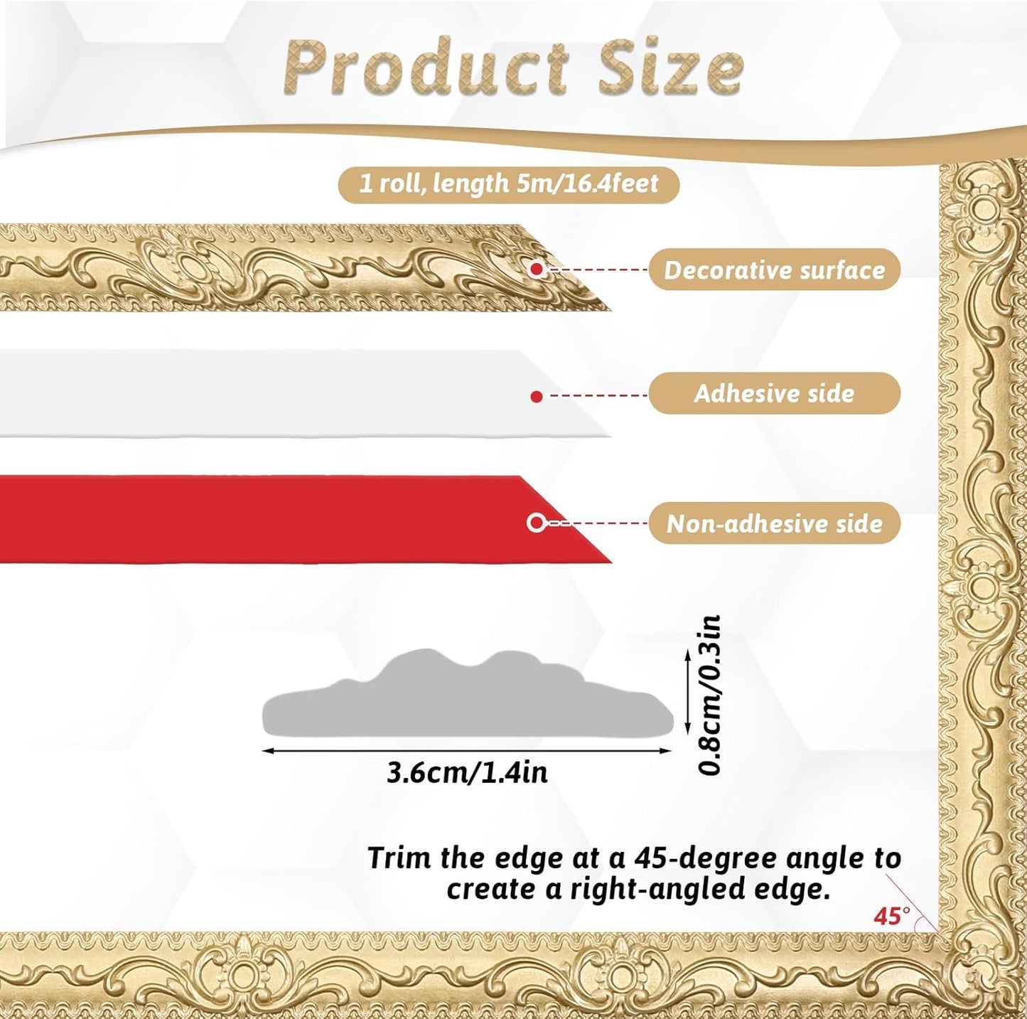 Mirror Frame Trims / Gold