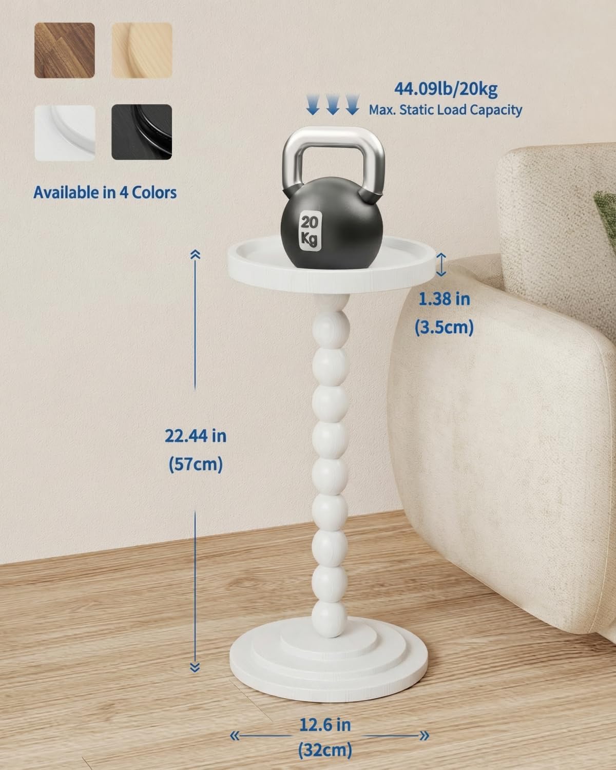 Solid Wood Base for Living / White