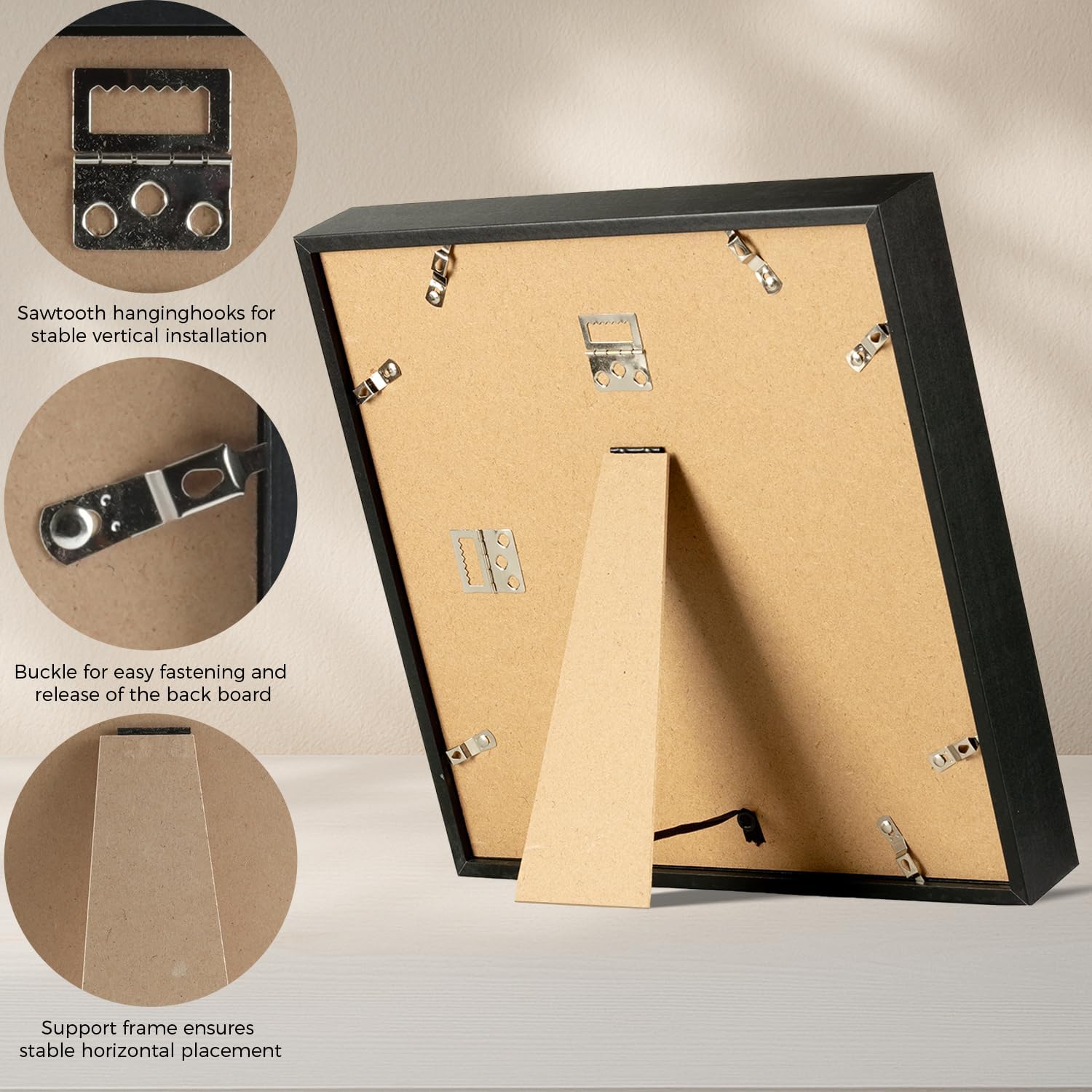 12x12 Shadow Box Picture Frame, Deep 1.77” Display Case with Real Glass, Removable Inner Frame & Black/White Mat for