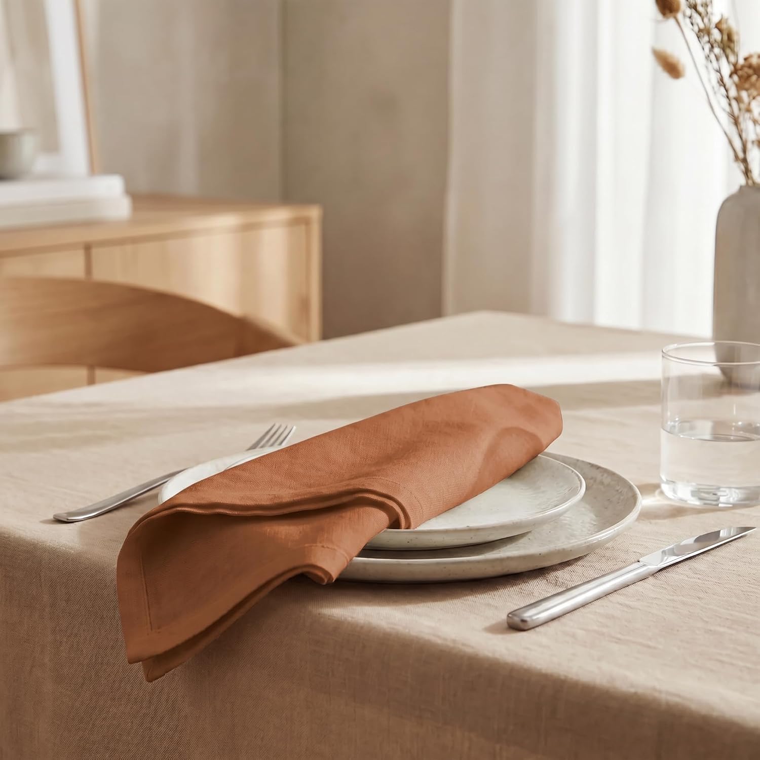 Urban Villa Cloth Napkins Cotton 20x20 (Set of 12) Rust