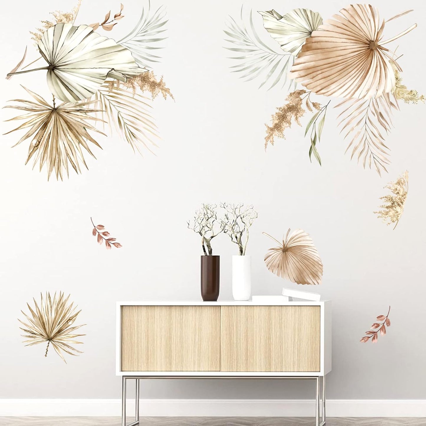 Boho Palm Leaves Wall Decals Large Leaf Plants Wall Stickers Decor Bedroom Living Room Nursery / A