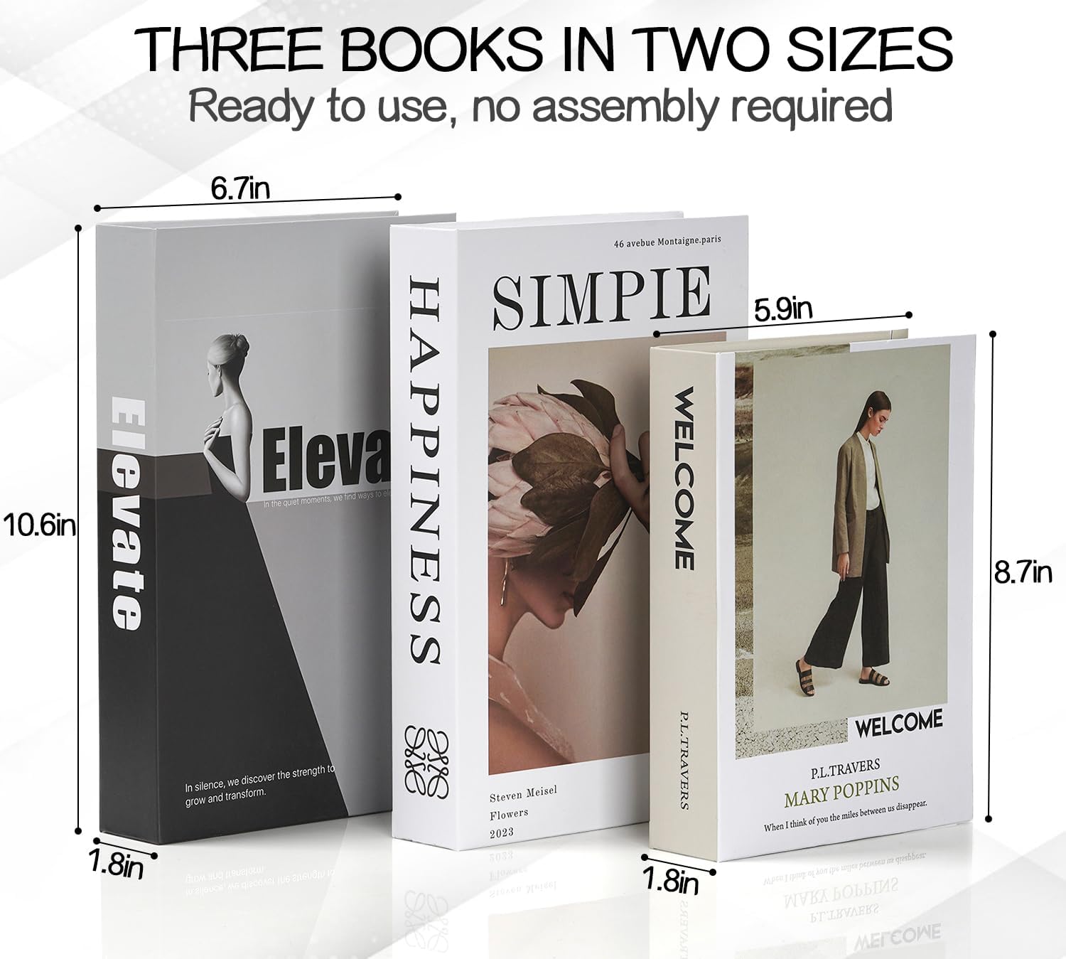 Faux Book / Fake Books / Set of 3