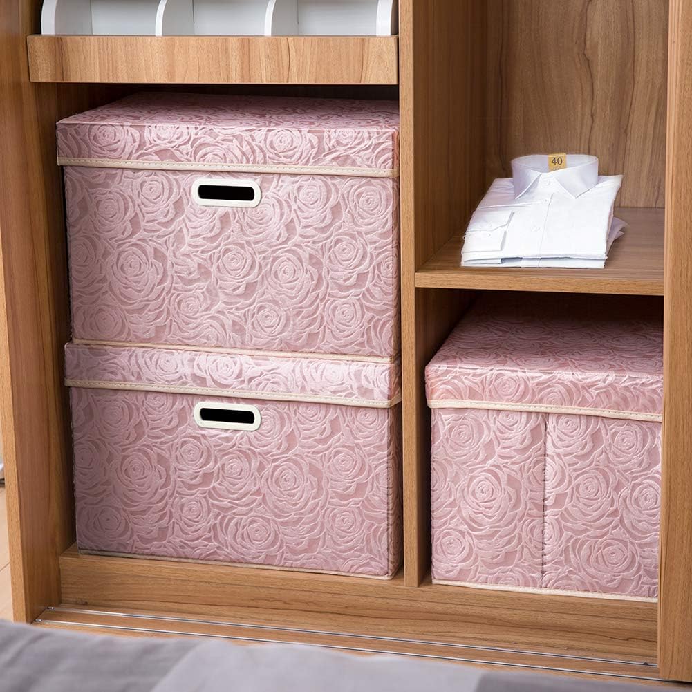 Larger Collapsible Storage Bin / Pink / Large