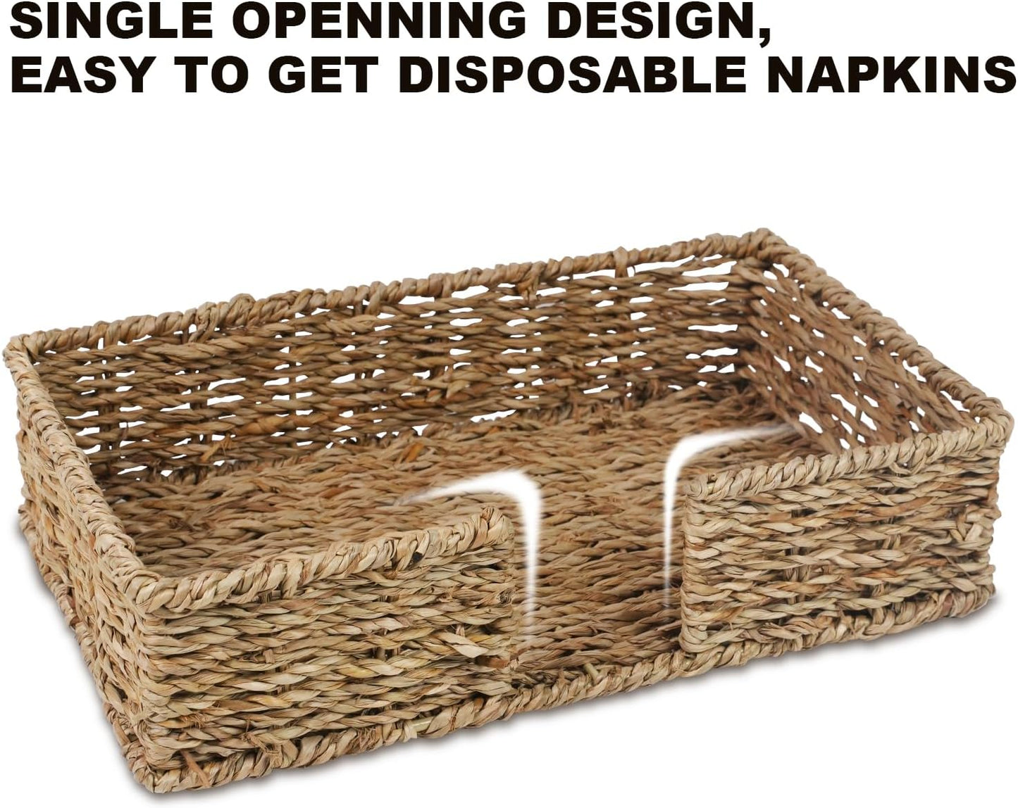 Seagrass Disposable Guest Towel Holder Tray / Guest Towel Tray / Seagrass_flat