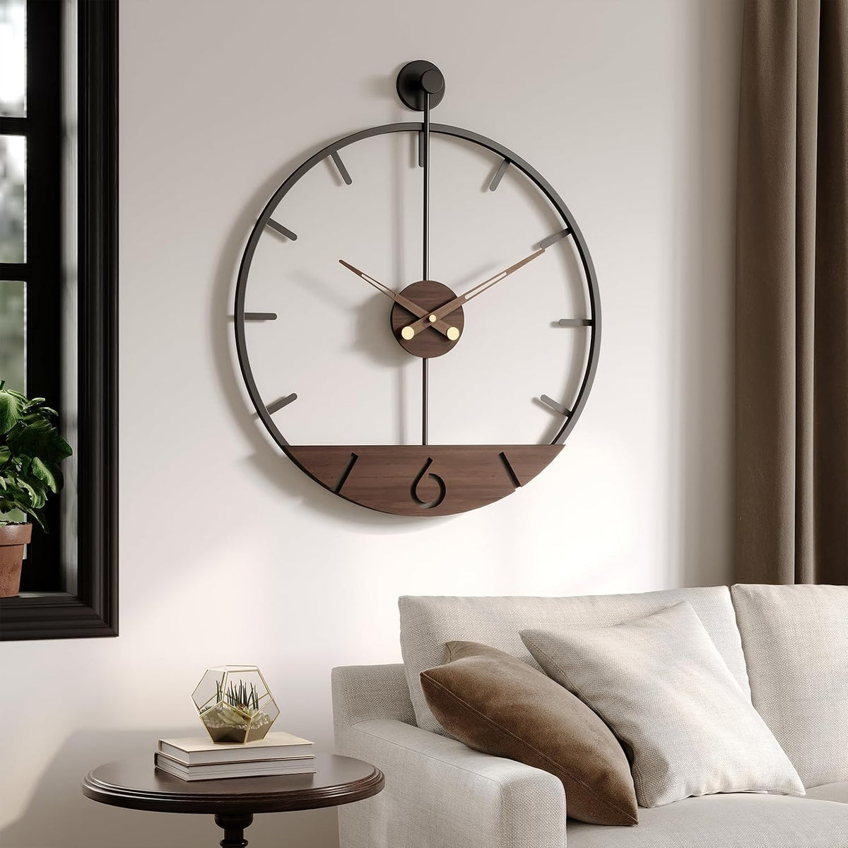 Cuspin Large Wall Clock 30 Inch Modern Farmhouse Wall Clock for Living Room | Battery operated, Silent non ticking