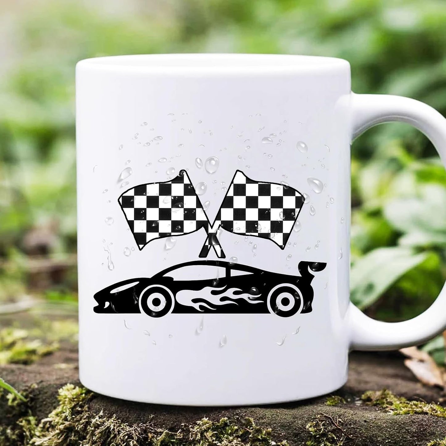12'' x Racing Falg Patterned Adhesive Vinyl for Mugs Decors Self Adhesive / Checked / Black / 8 Inch