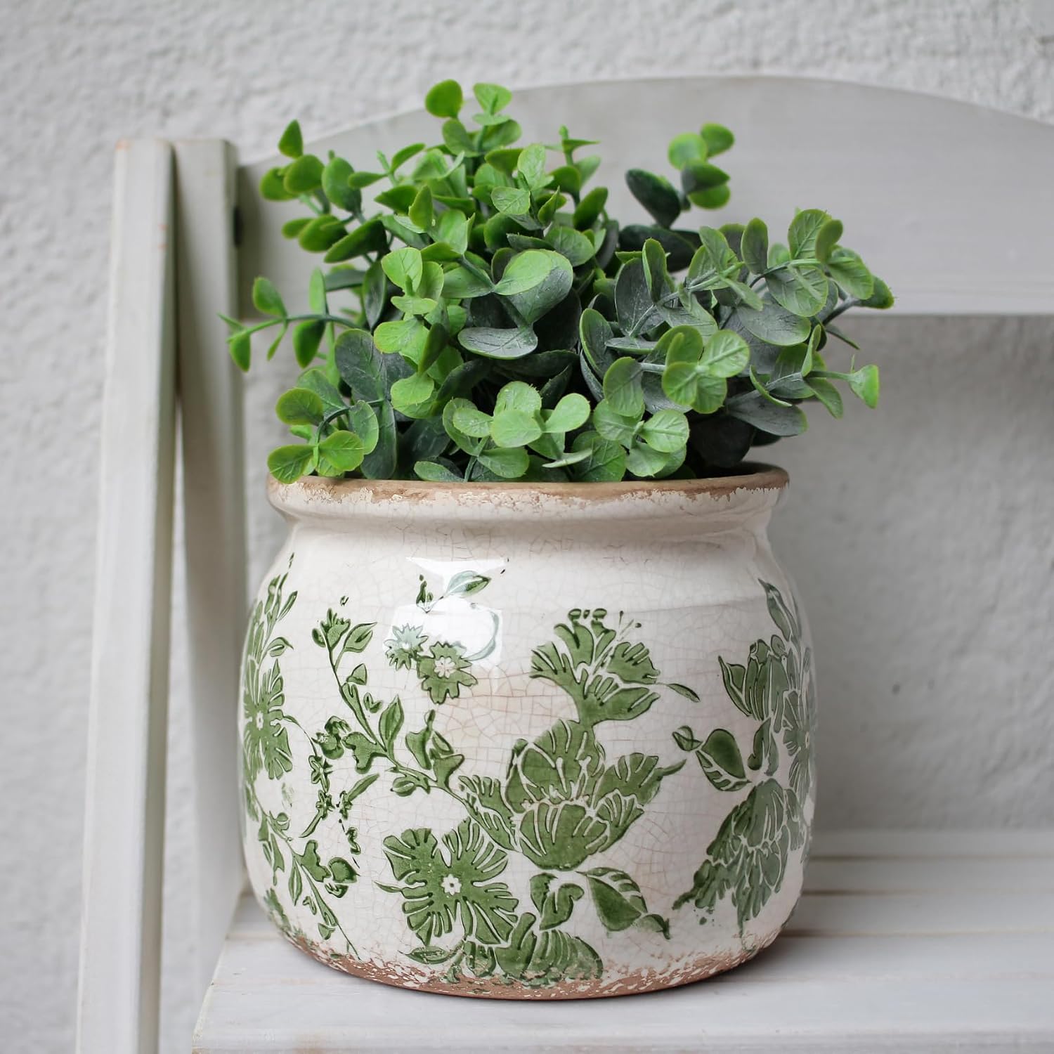 Tuscan Ceramic Indoor Plant Pot & Vase / Classic Green