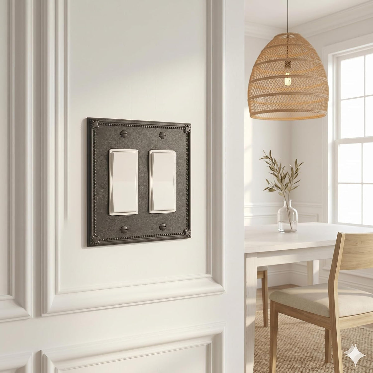 Rio Salto Decorative Wall Plates Black Light Switch Cover Plate Rocker 2 Pack Double Rocker Paddle Switch Plate Outlet