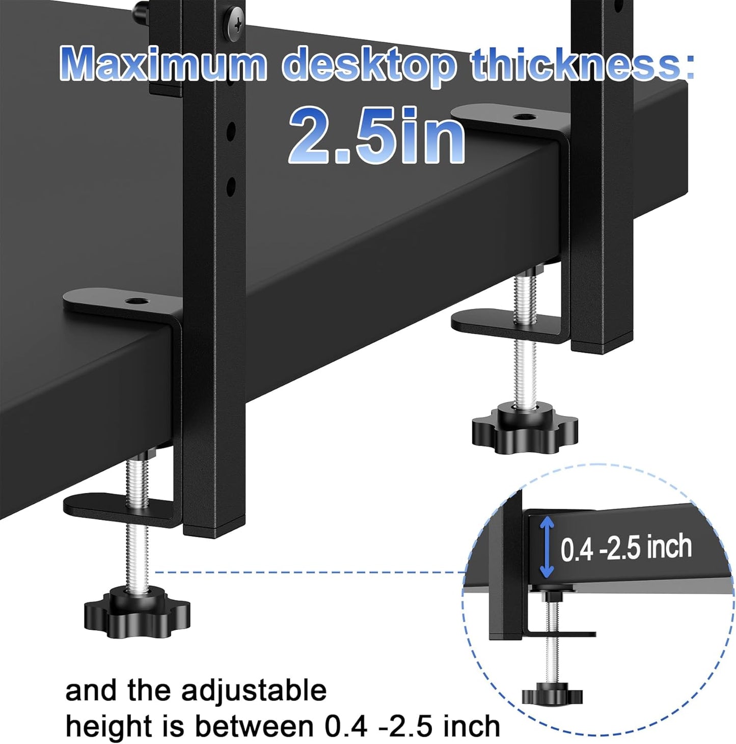 2-Tier Desk Shelf | Desk Organization Expandable Clamp on Desk Shelf Desktop Accessories for Offices and Game Rooms