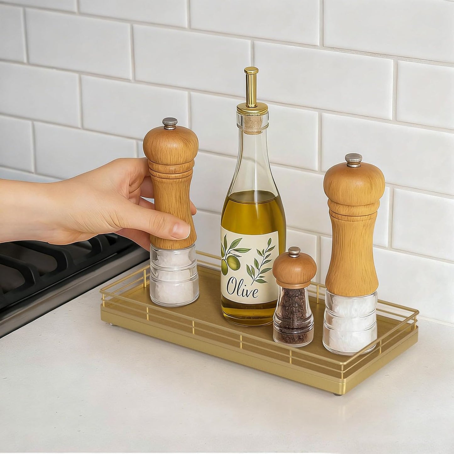 Oak Wood Toilet Tank Tray / 12 x 6 x 1.5 / All Golden