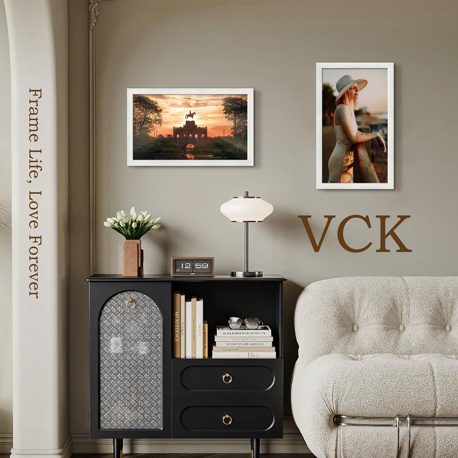 VCK 14x24 Frames 3 Pack, White Poster Frame MDF Wood with Polished Plexiglass, Wall Mounting Horizontal & Vertical