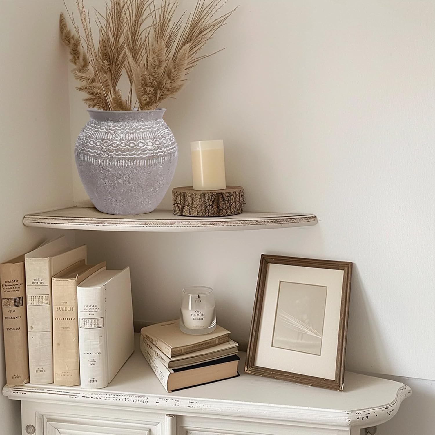 Ceramic Rustic Farmhouse Vase / Gray