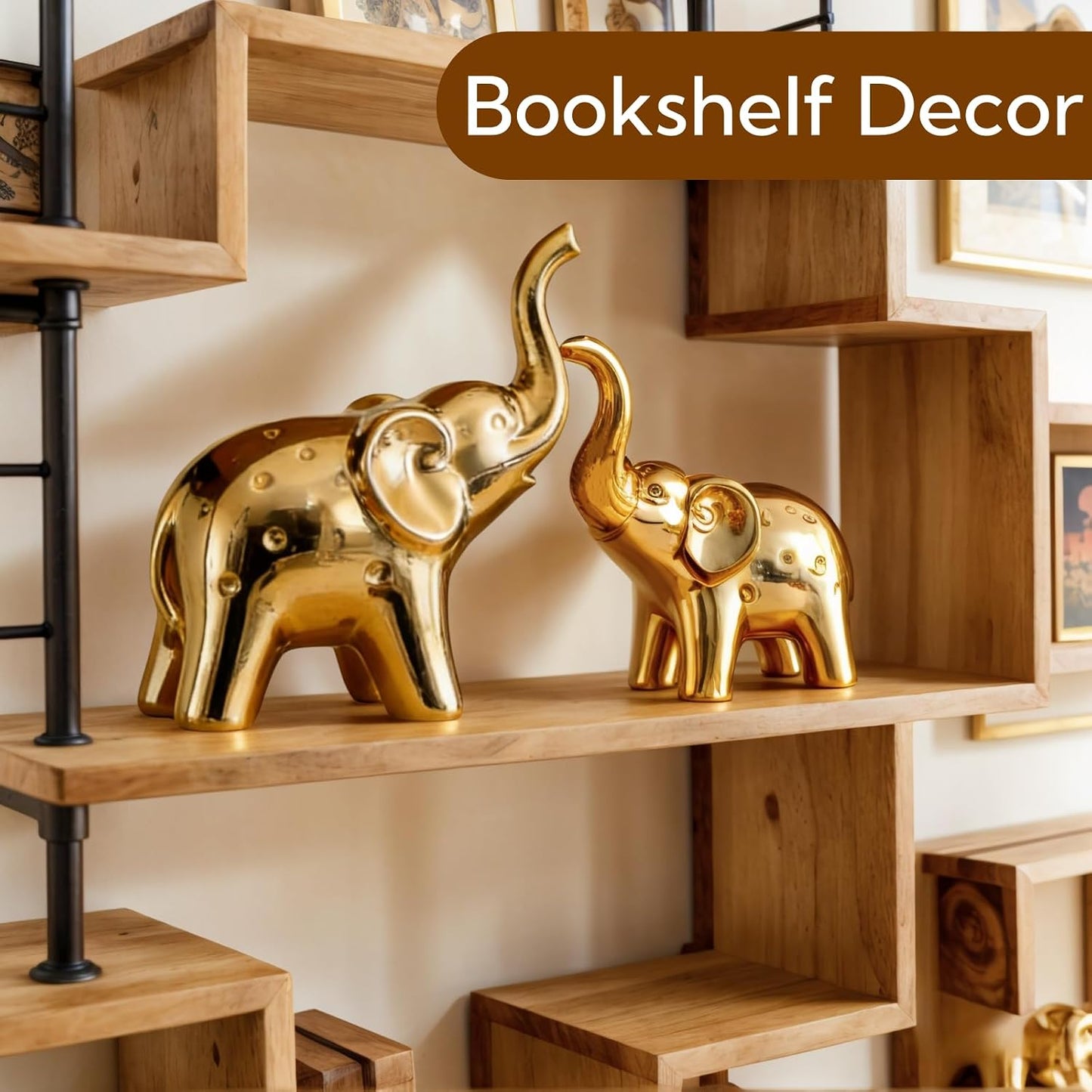 Modern Style Ceramic Elephants Figurine / Set of 4