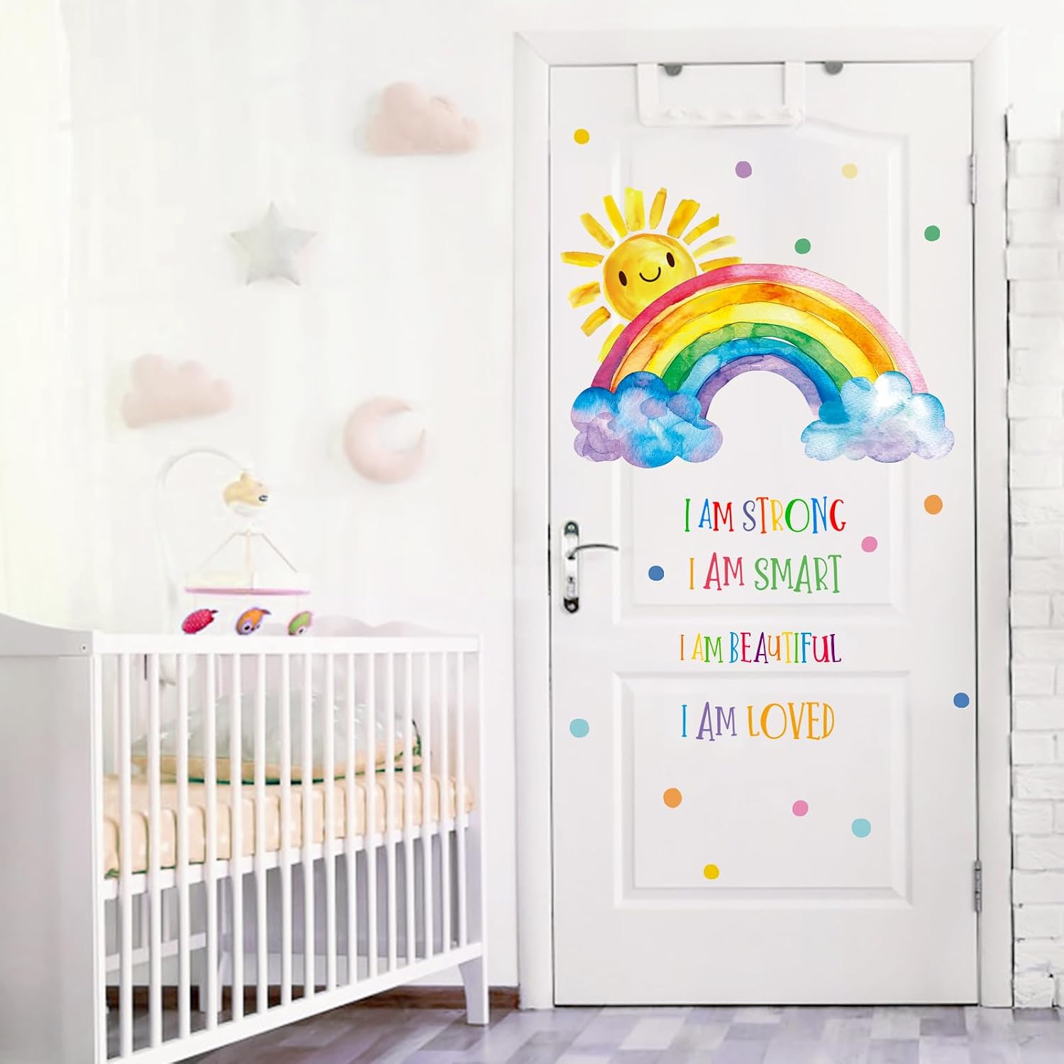 Colorful Rainbow Sunshine Inspirational Wall Decals Stickers / Colorful Sunshine Quote