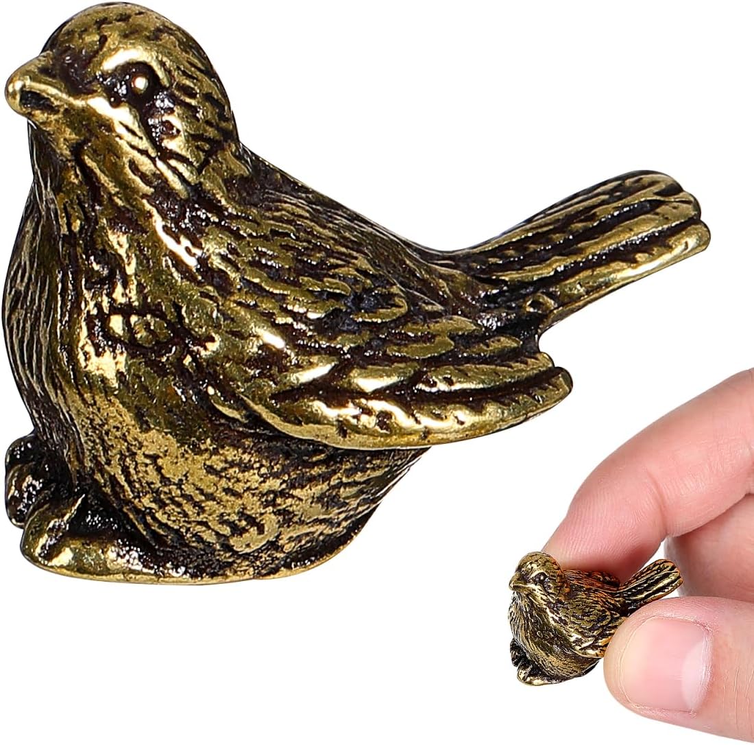 Brass Sparrow Brass Bird Statues / Set of 5