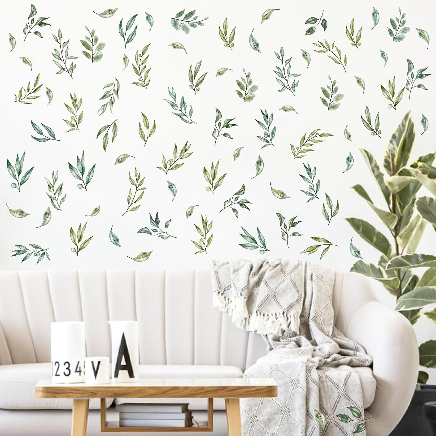 Wall Stickers Green Tree Leaf Wall Stickers Boho Leaf Decal Modern Leaves Wall Decals / Green Leaves