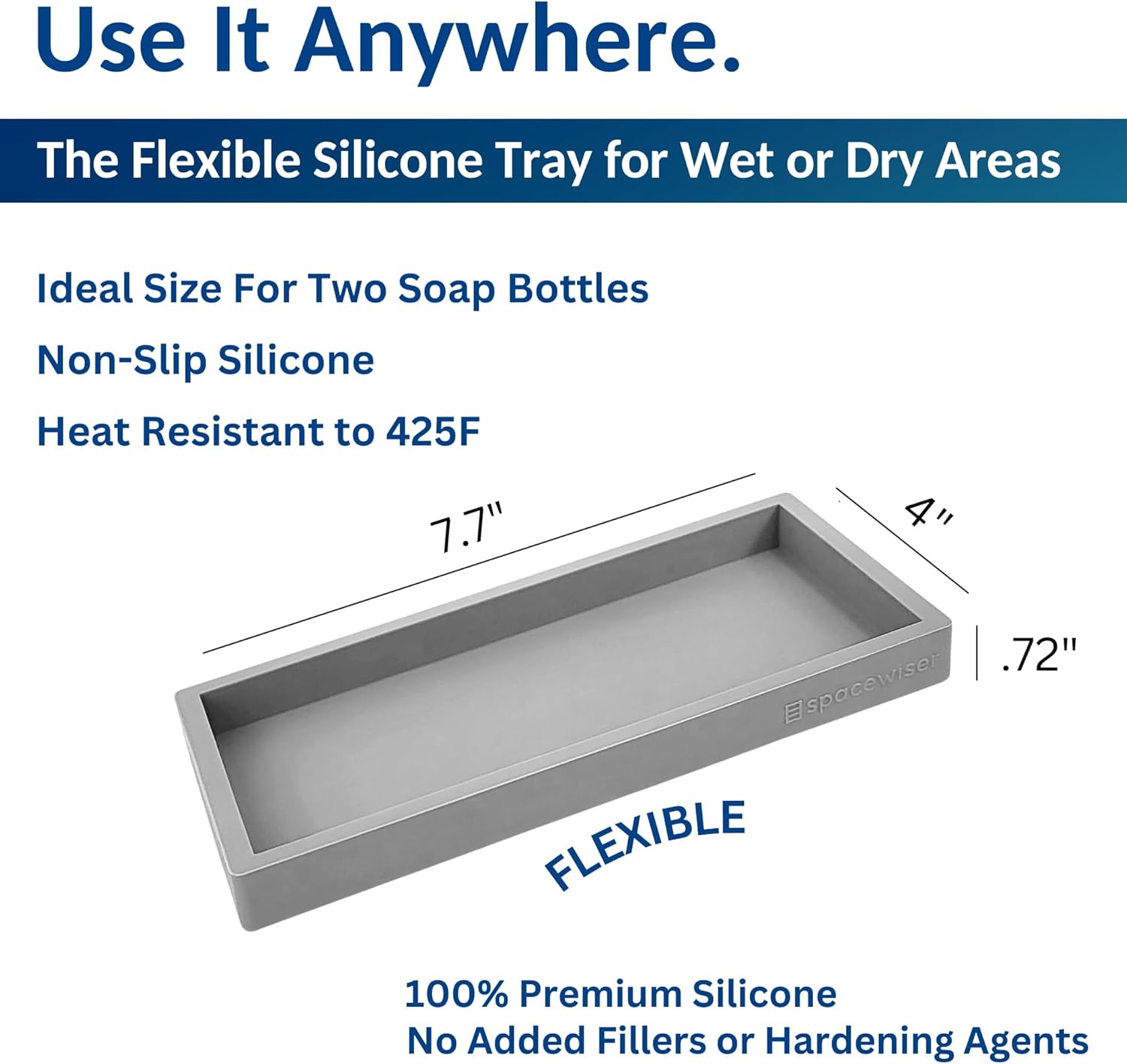 Bathroom Trays / Countertop and Vanity Tray / Modern Gray / Small 7.7