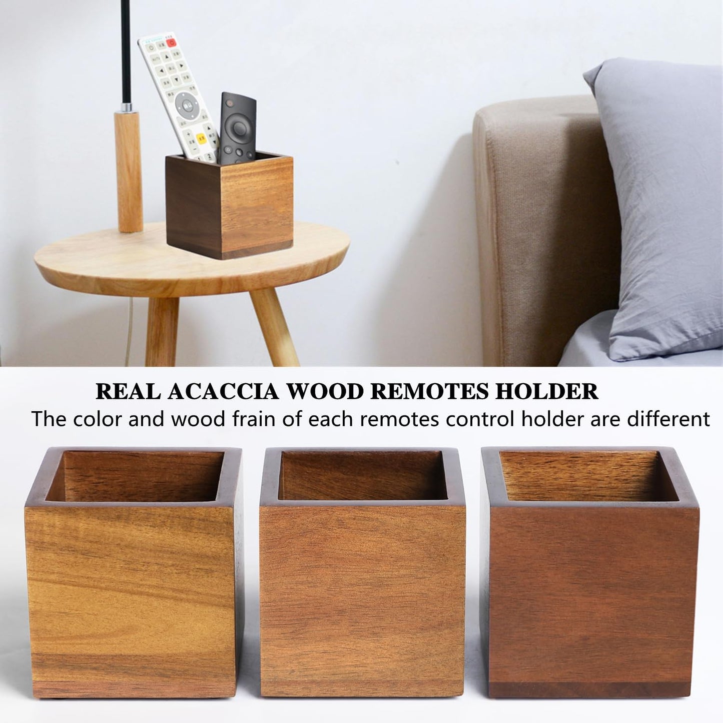 Remote Organizer / Remote Control Holder Caddy / Brown- for 2 or 3 Remote Controls