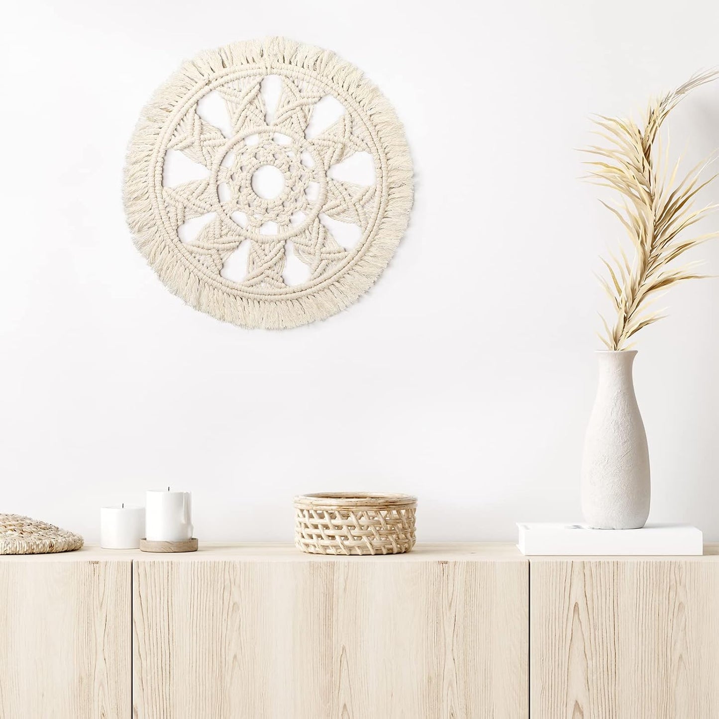 Boho Wall Basket Decor / 12 Inch / Set of 3