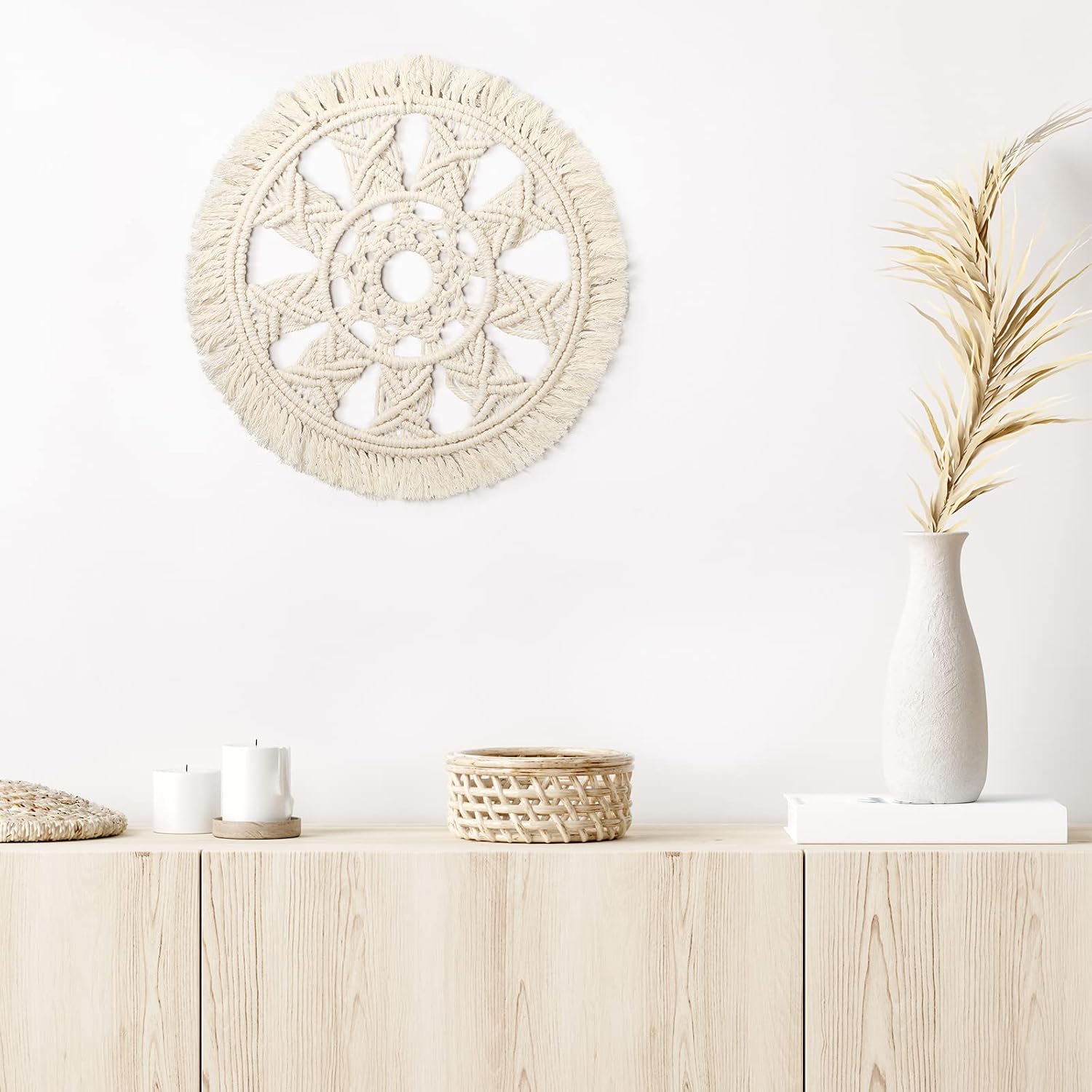 Boho Wall Basket Decor / 12 Inch / Set of 3