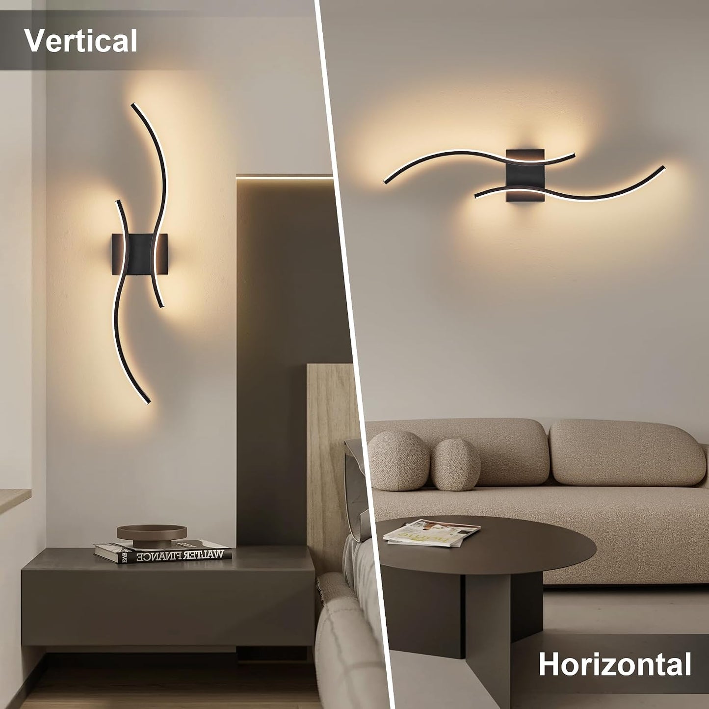 KARTOOSH Battery Operated Wall Sconce Set of Two with Remote Control | Wireless Wall Sconces with Stepless 3CCT &