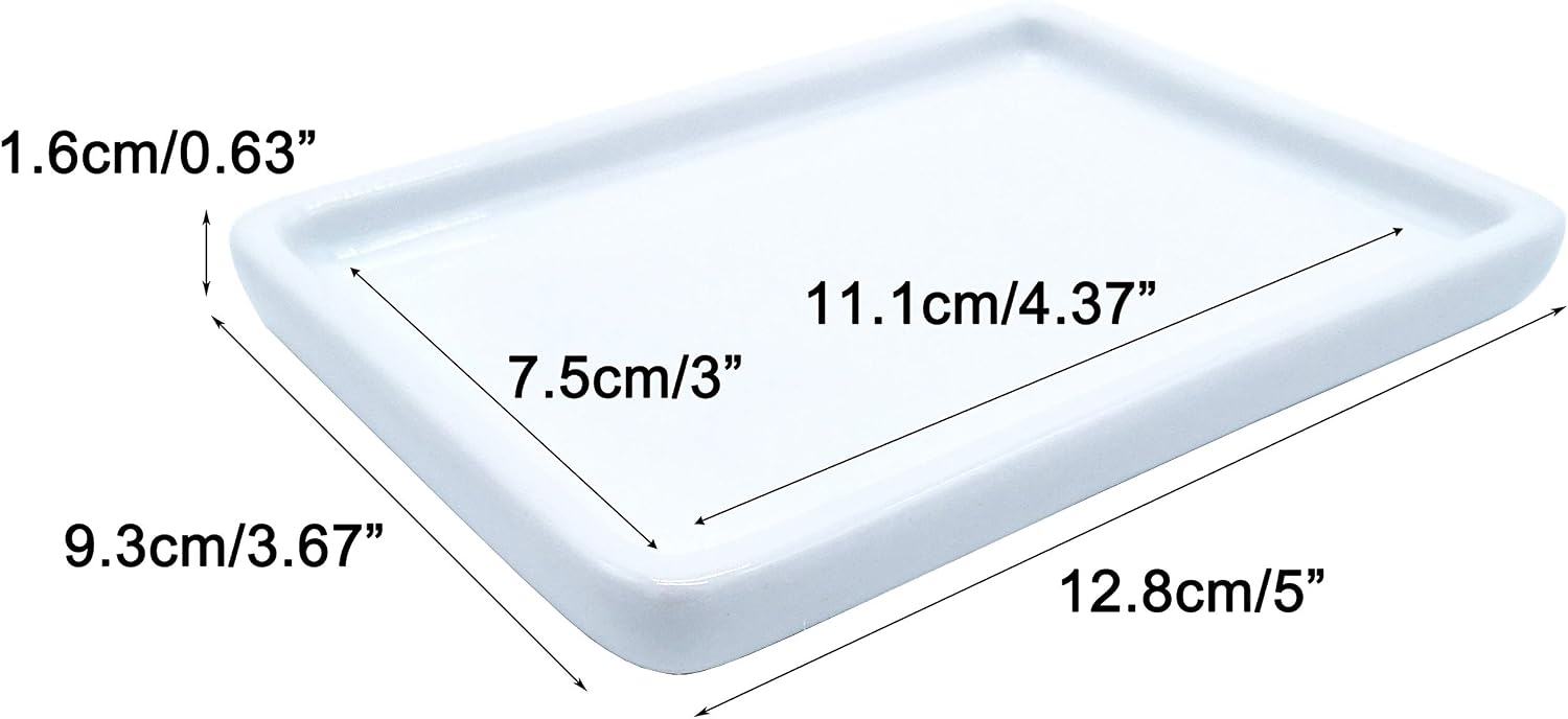 Ceramic Soap Dish for Shower Bar Soap Holder Palette for Watercolors Soap Tray / Set of 2