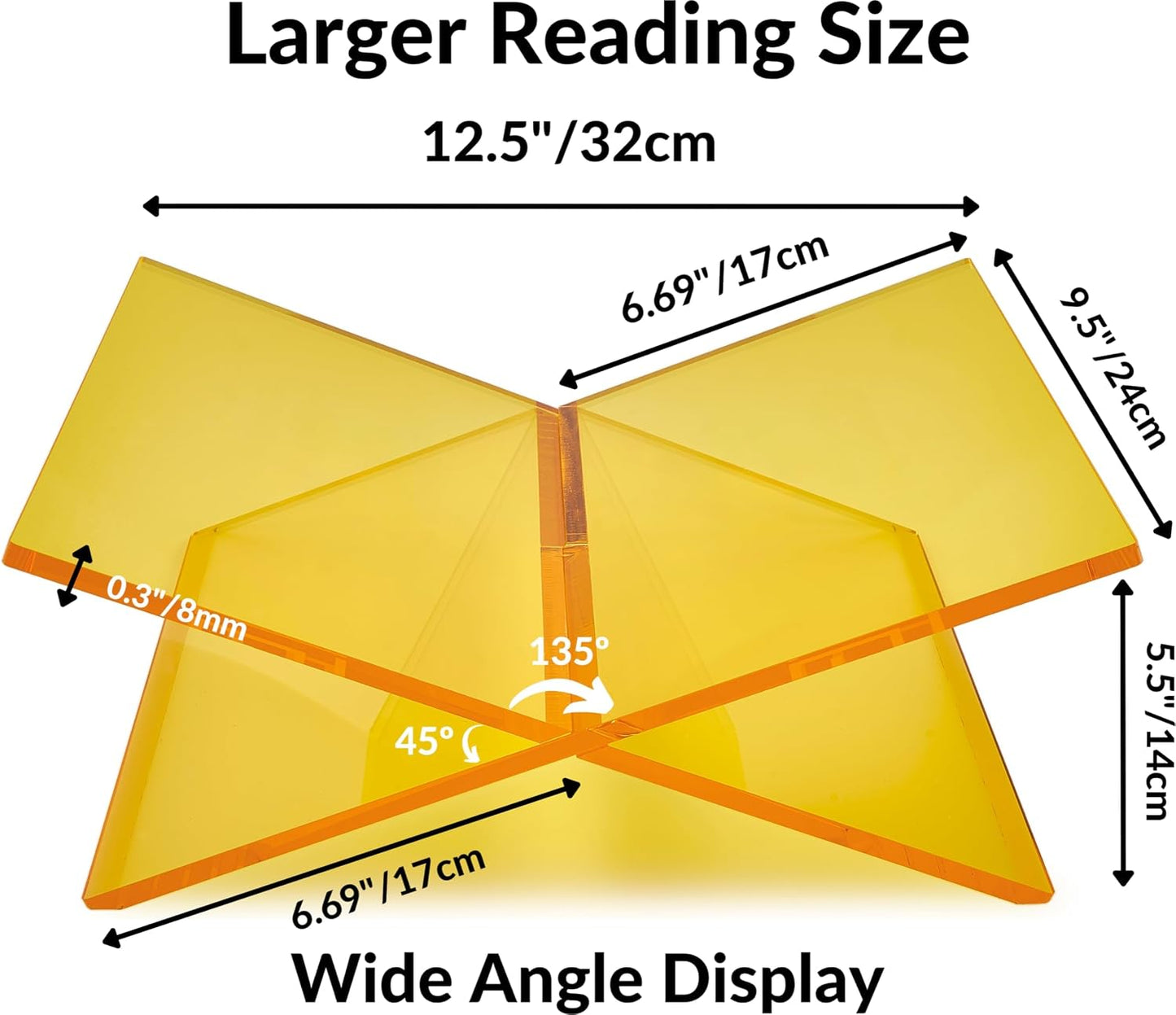 Honygebia Gold Acrylic Book Stands - Cross Frame Acrylic Book Holder, Open Bookstand for Display and Reading, Suitable