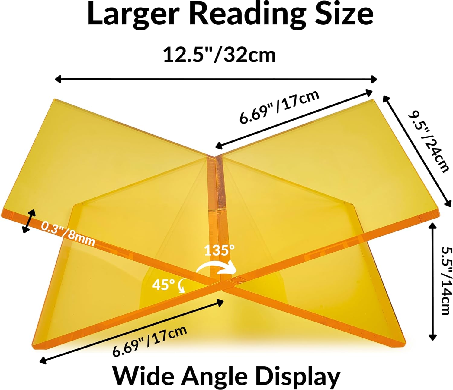 Honygebia Gold Acrylic Book Stands - Cross Frame Acrylic Book Holder, Open Bookstand for Display and Reading, Suitable