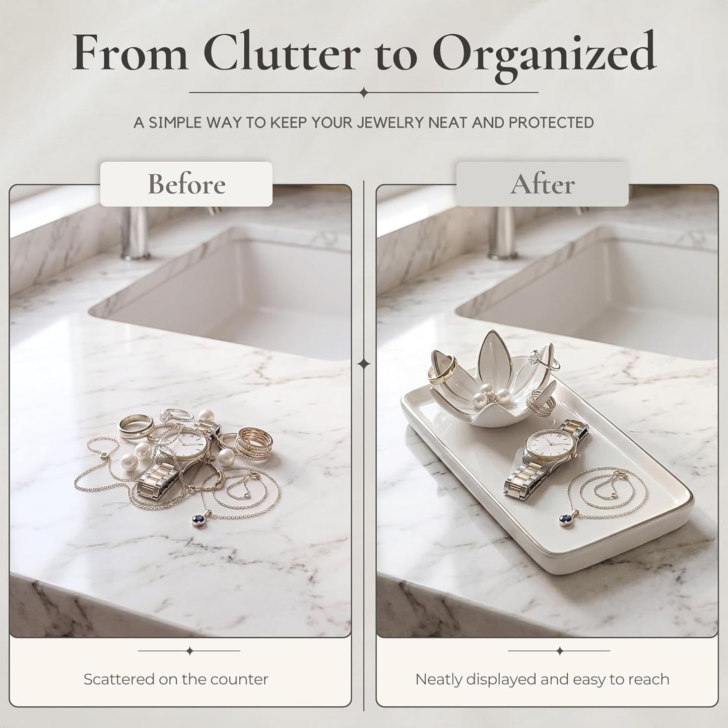 Jewelry Organizer for Vanity / Silver