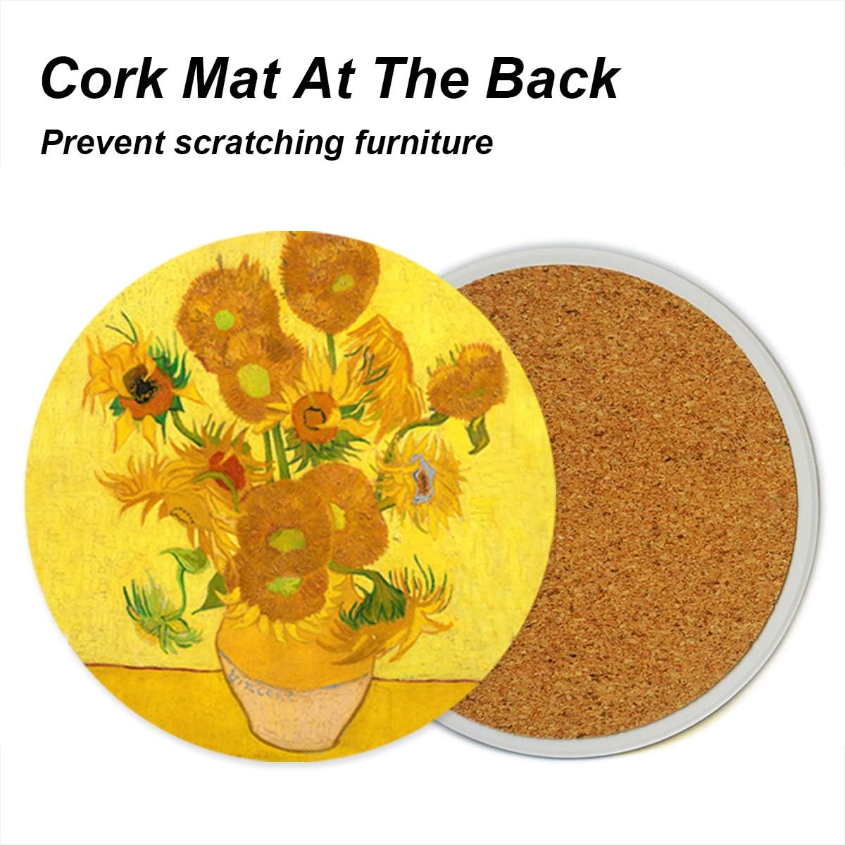 Coasters for Drinks Ceramic Art Coasters Set / Van Gogh / Set of 6