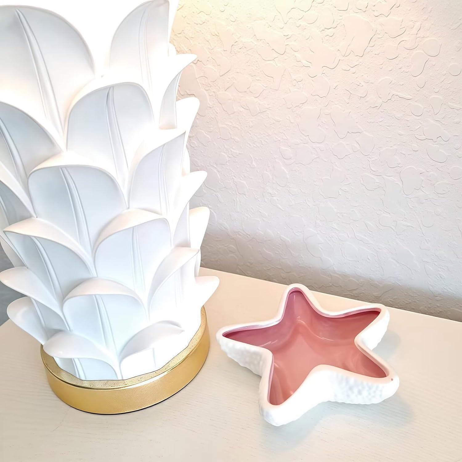 Starfish Jewelry Dish Ceramic Holder Ring Trinket Tray / Pink -starfish