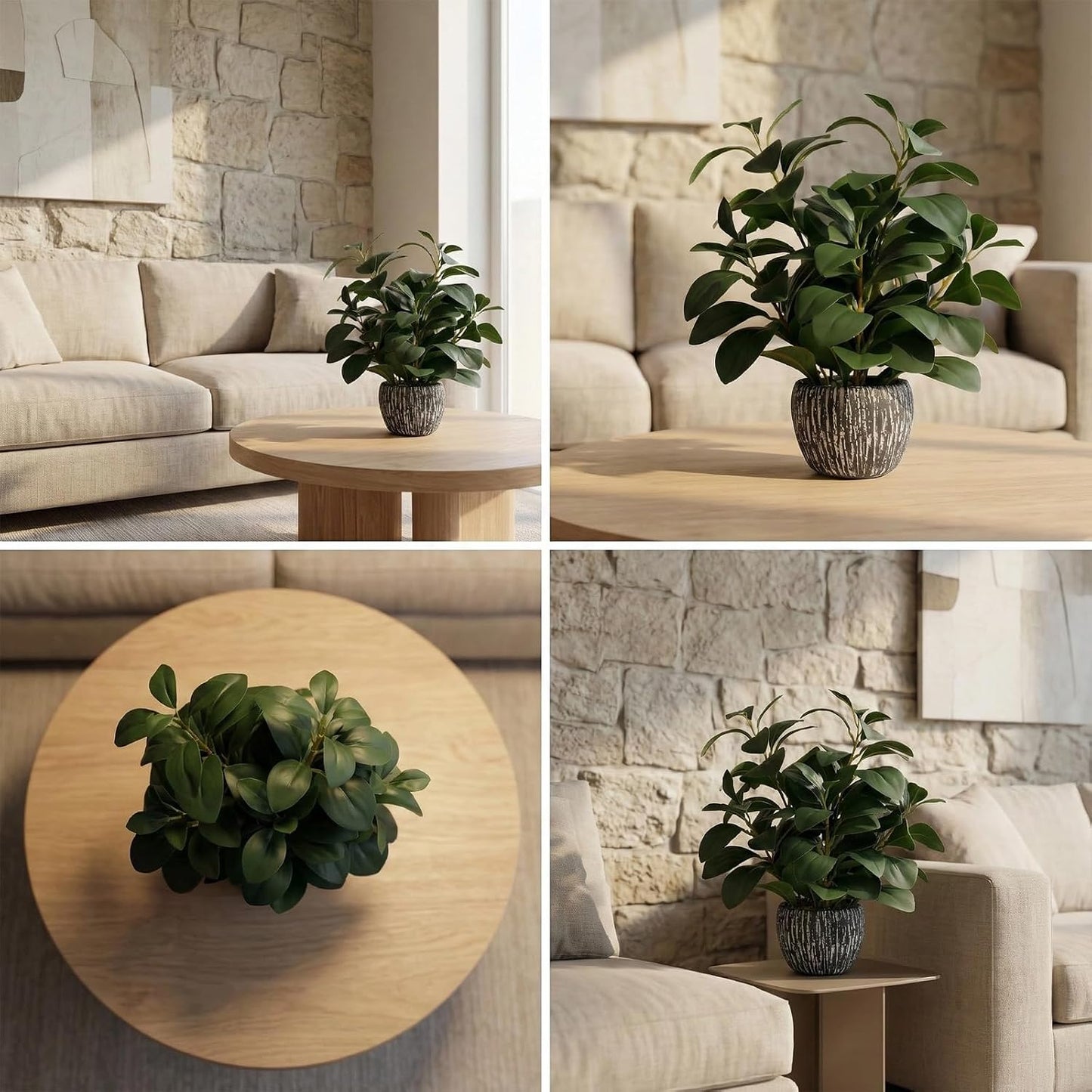 Lifelike Potted Faux Plants / Artificial Plants / 13.2 Inch