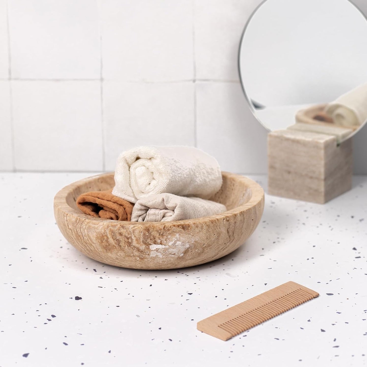 Travertine Decorative Bowls / Natural