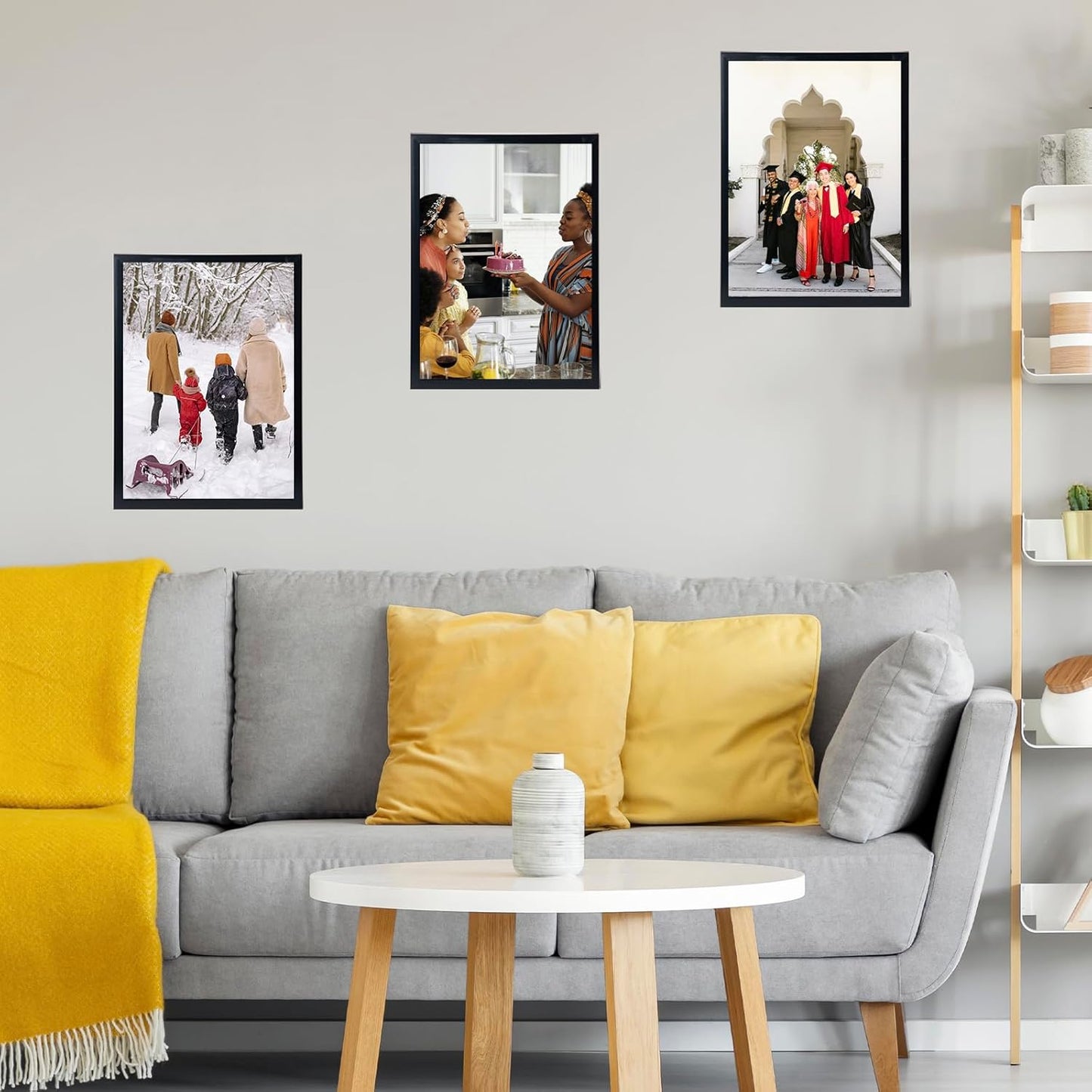 JCJMY 15x22 Picture Frame Set of 6 Black for Wall Hanging, Wall Mounting Horizontally or Vertically, 15 x 22 Wall