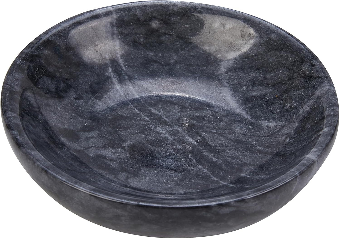 Small Natural Marble Decorative Bowl Key Holder / Black