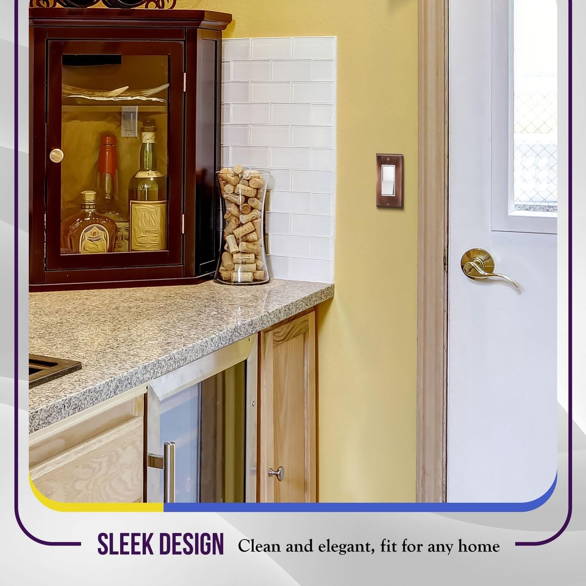 ENERLITES Decorator Switch or Outlet Metal Wall Plate, Stainless Steel Outlet Cover, Corrosion Resistant, Size 1-Gang